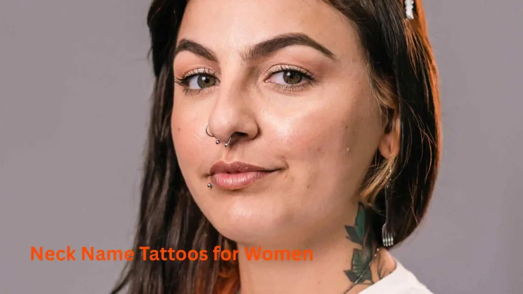 Neck Name Tattoos for Women