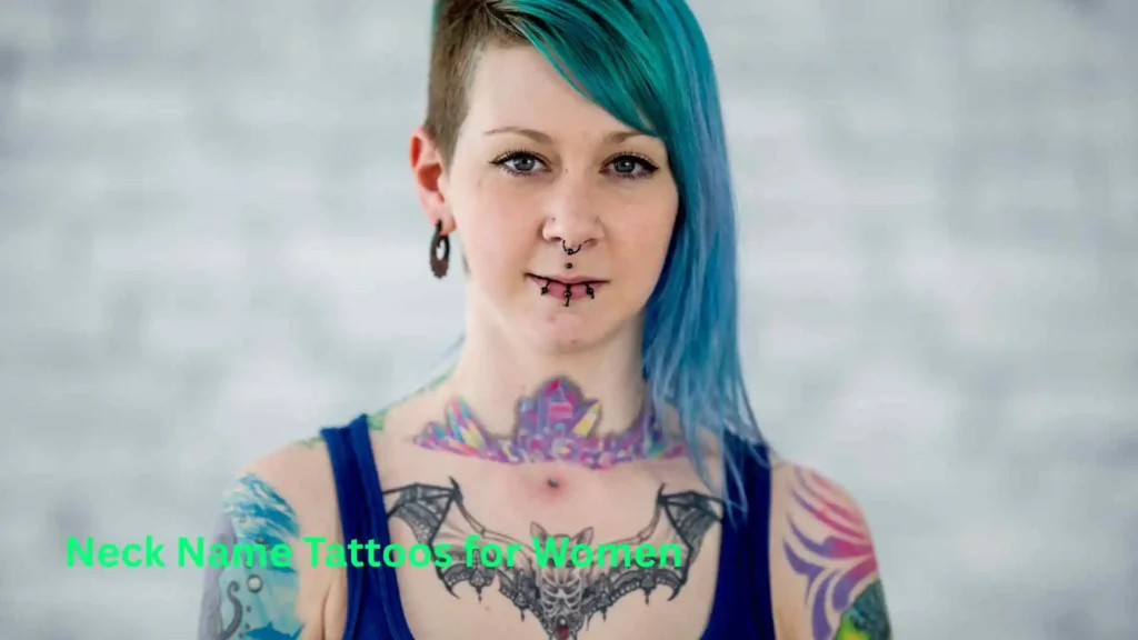 Neck Name Tattoos for Women