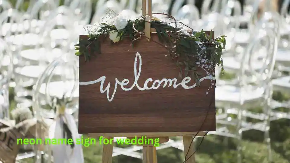 neon name sign for wedding