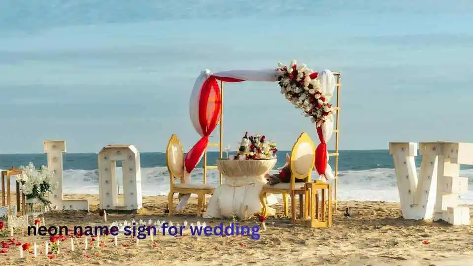 neon name sign for wedding