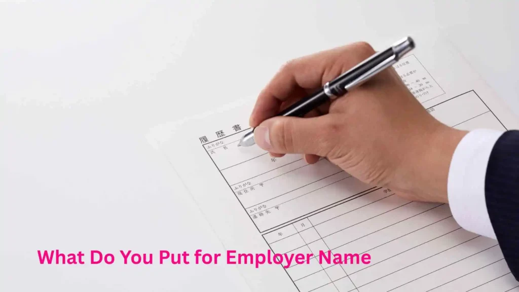 What Do You Put for Employer Name