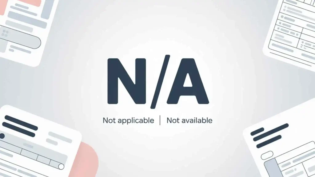 what does n/a mean