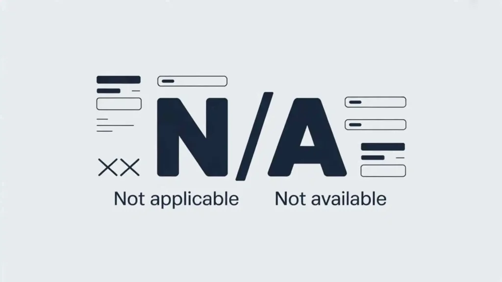 what does n/a mean