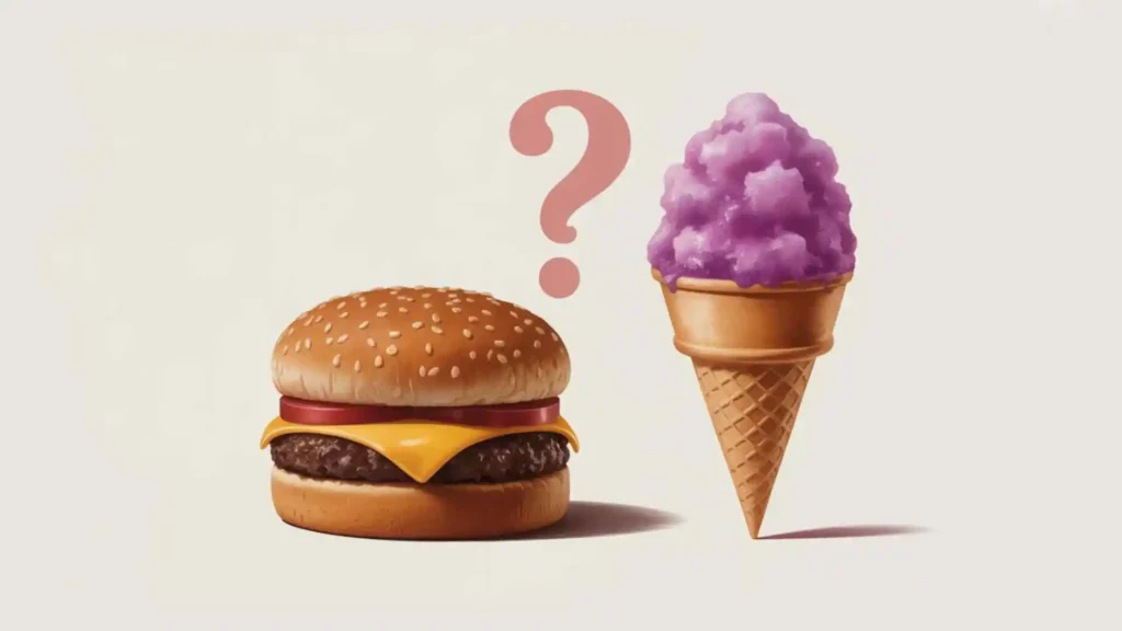 what does a burger and a grape snow cone mean