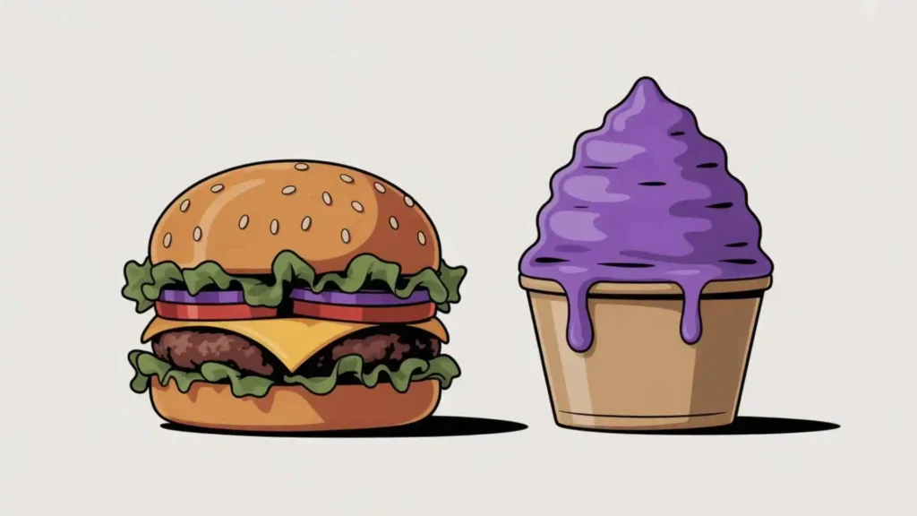 what does a burger and a grape snow cone mean