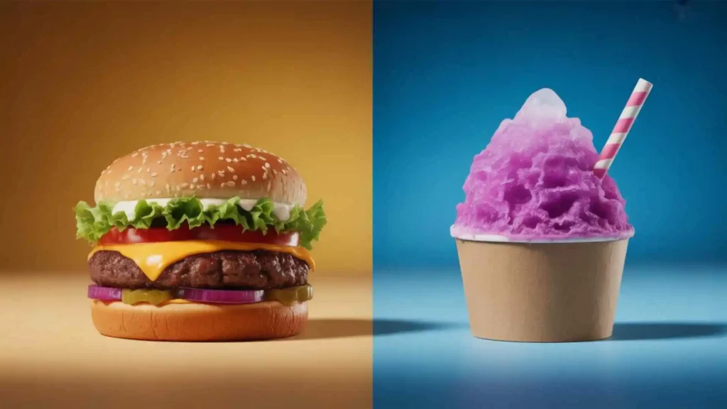 what does a burger and a grape snow cone mean