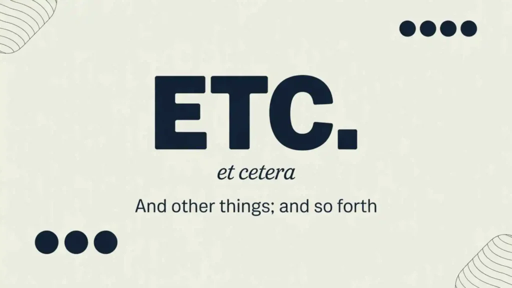 what does etc mean
