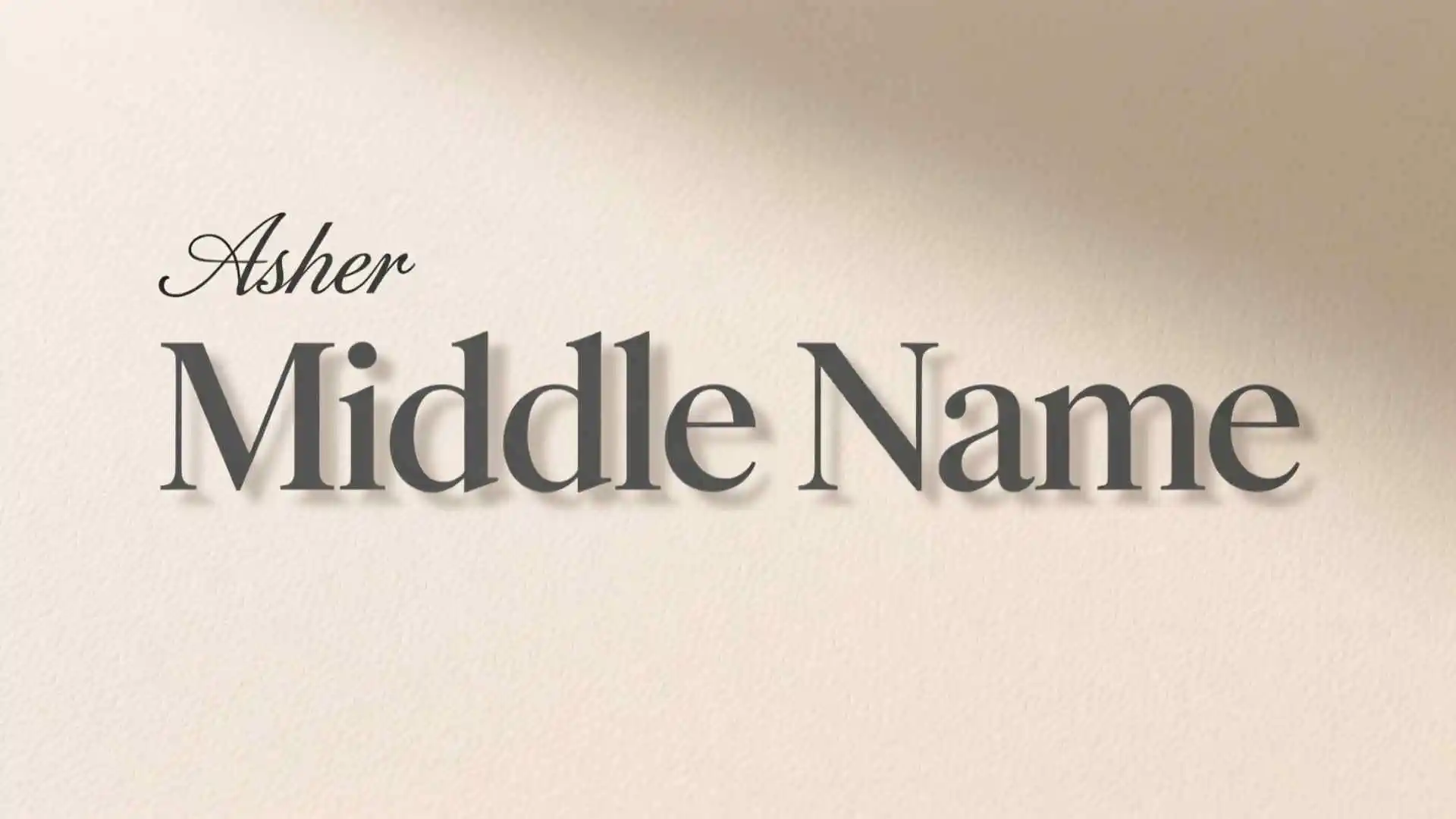 Middle Name for Asher
