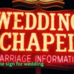 neon name sign for wedding