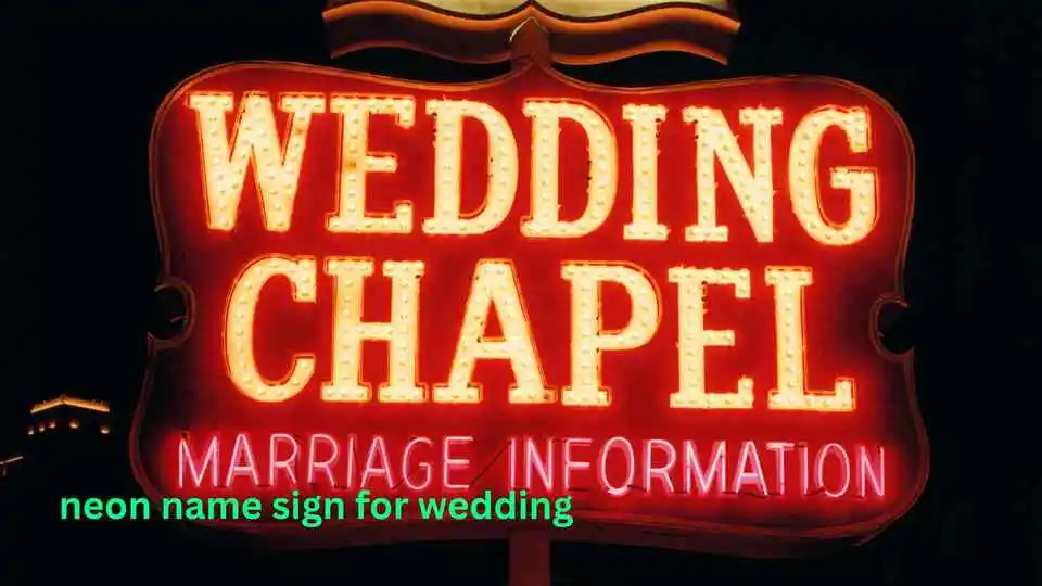 neon name sign for wedding