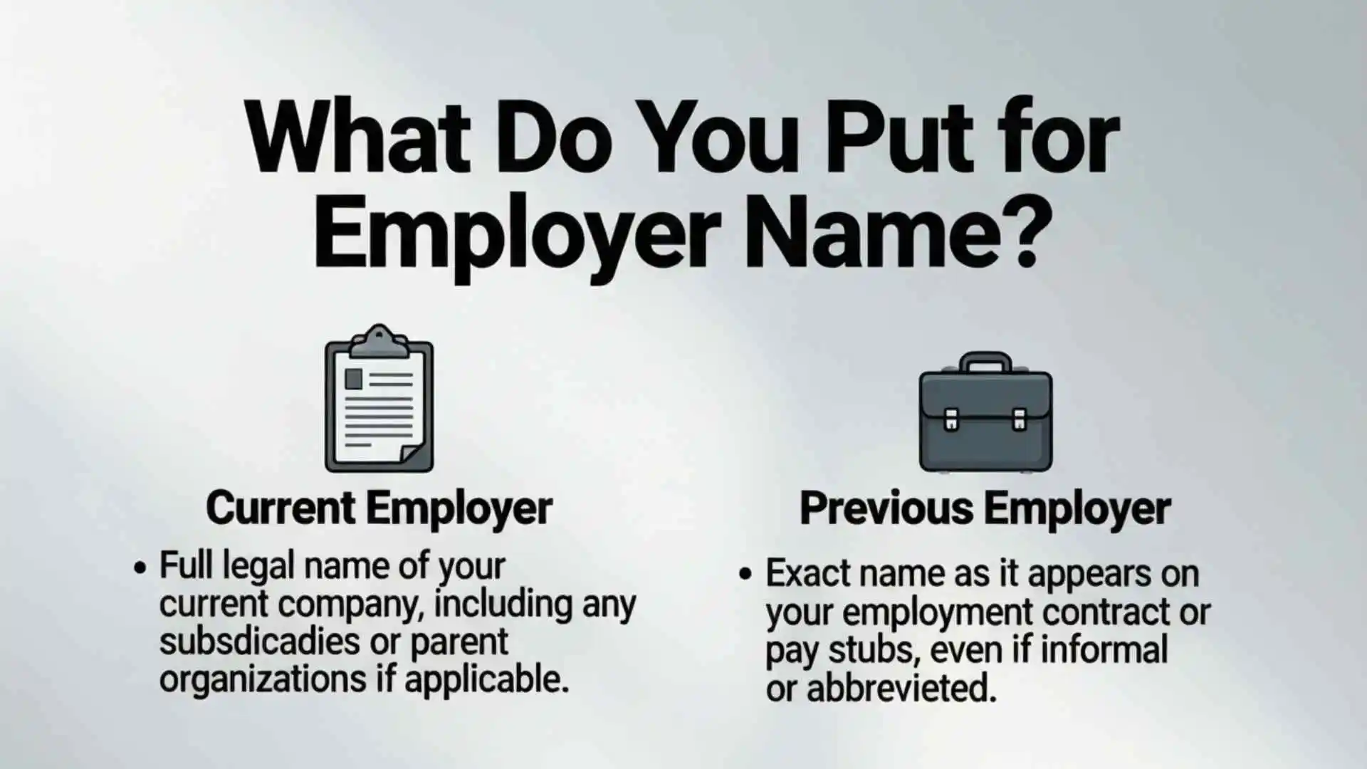 What Do You Put for Employer Name