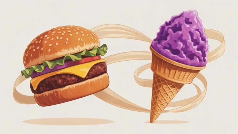 what does a burger and a grape snow cone mean